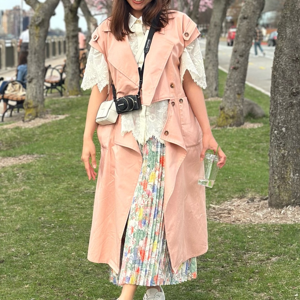 CottonInk Coral Midi Outter Vest